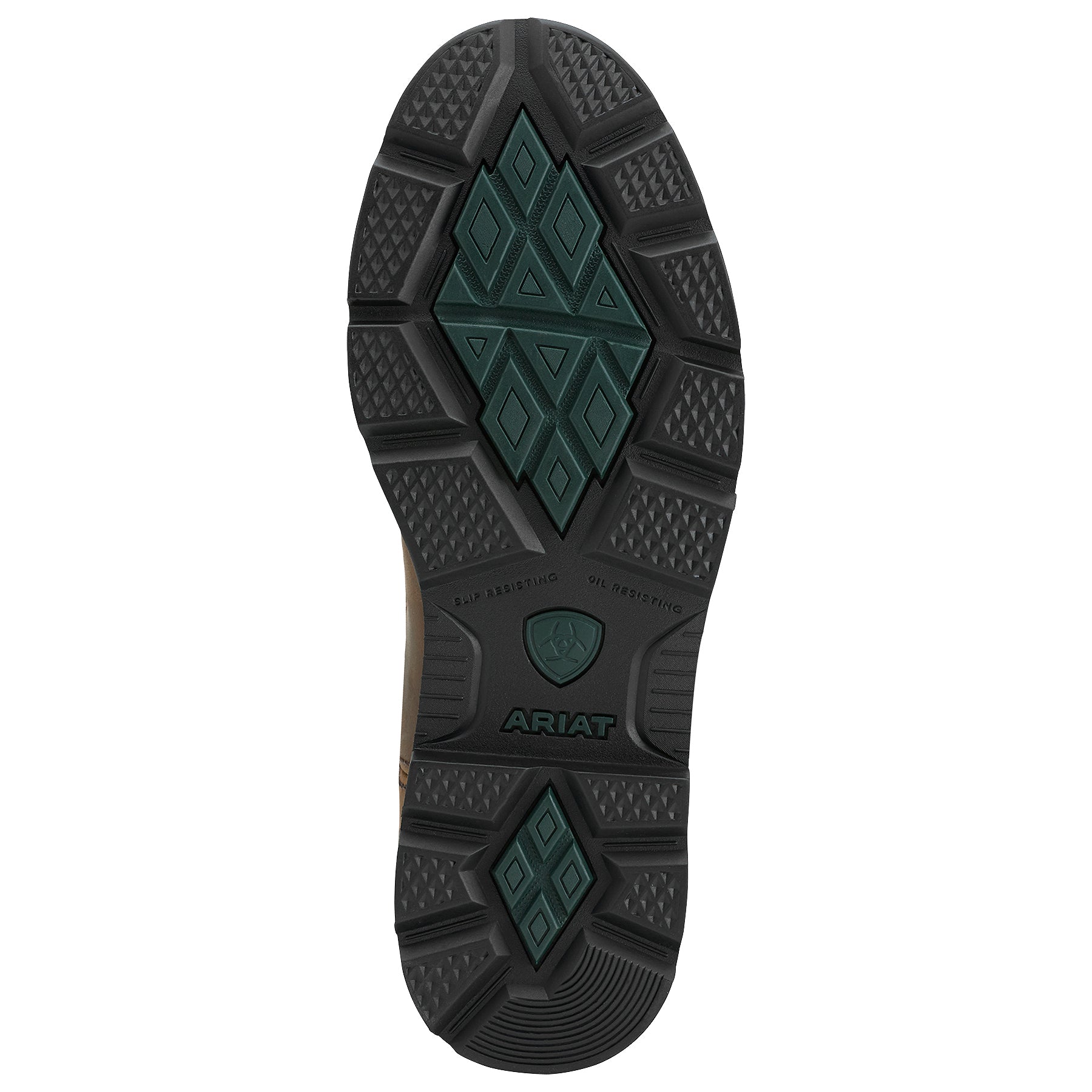 the outsole of a cowboy boot with an ariat logo on it