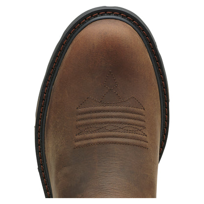 a round toe of a cowboy boot