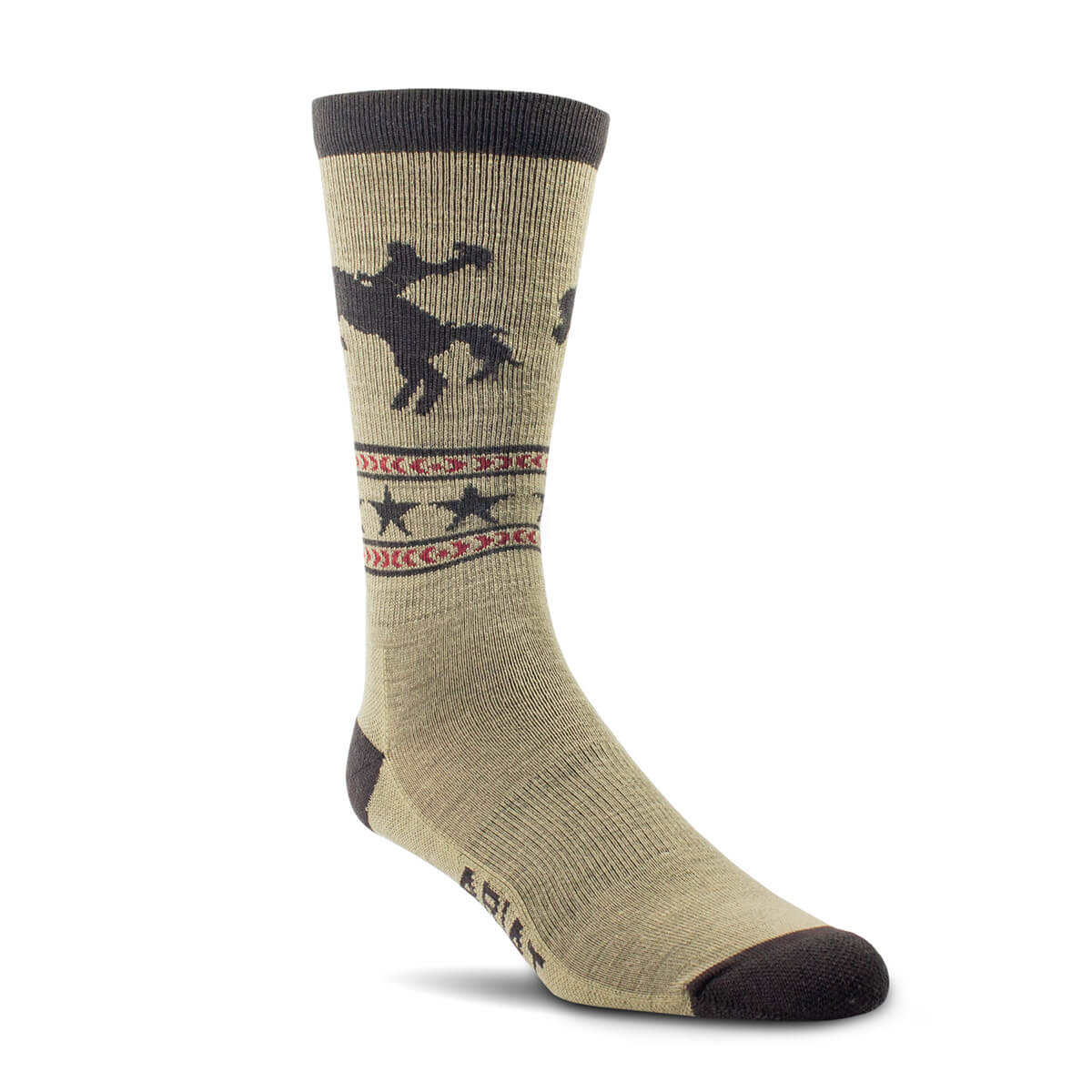 'Bronc Rider' Mid Calf Everyday Performance Wool Socks by AriatTEK®