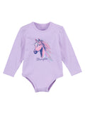 Lilac Horse Head Long Sleeve Infant Onesie by Wrangler®