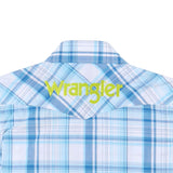 Blue Plaid Logo Boy's Shirt by Wrangler®