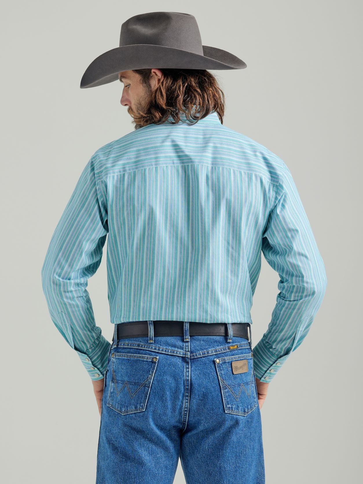 Troubadour™ George Strait™ Green Striped Men's Shirt by Wrangler®