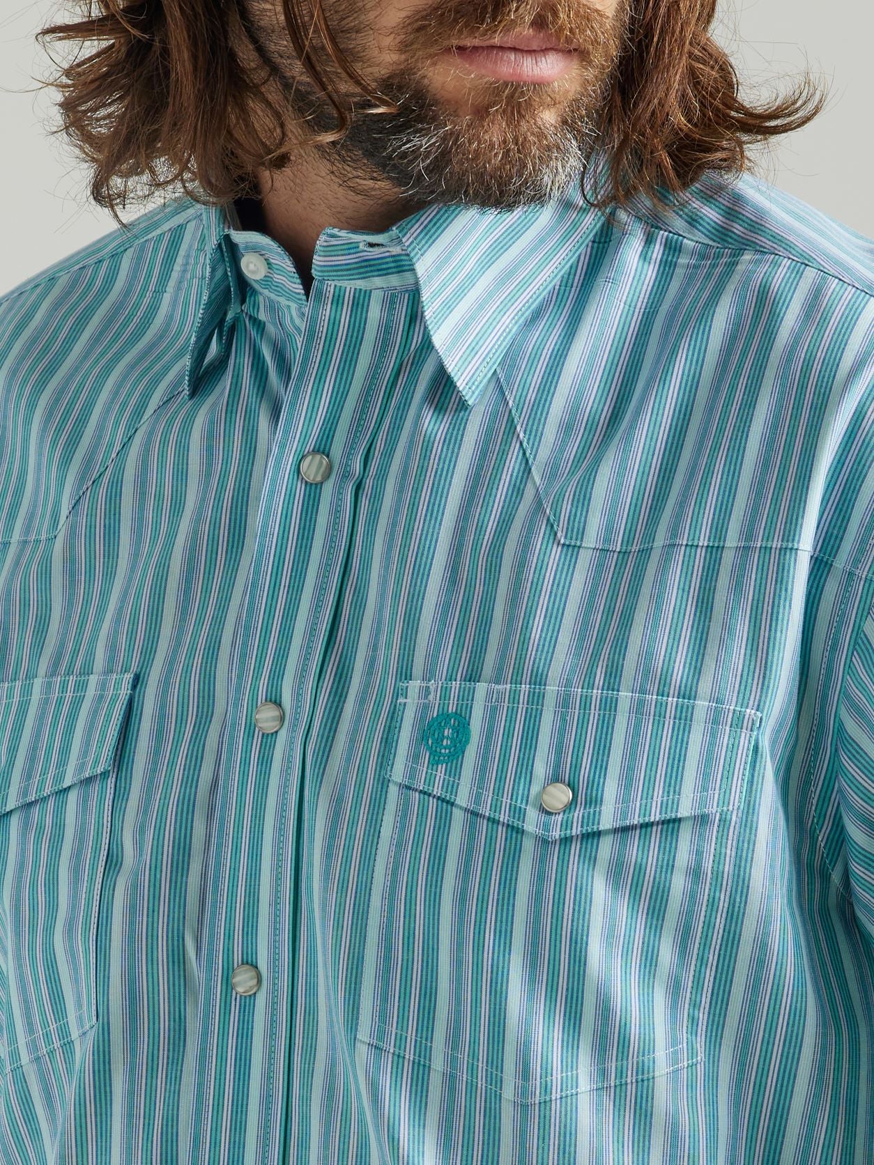 Troubadour™ George Strait™ Green Striped Men's Shirt by Wrangler®