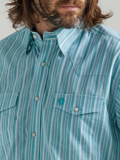 Troubadour™ George Strait™ Green Striped Men's Shirt by Wrangler®