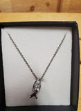 Cubic Zirconia Christian Fish Necklace by Montana Silversmiths
