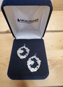 Floral Oval Hook Earrings by Montana Silversmiths