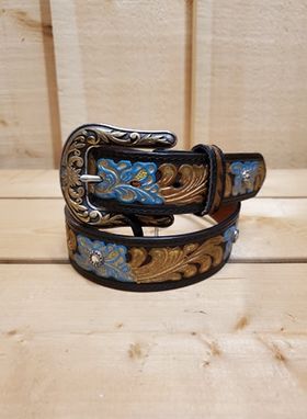 Blue and Gold Women's Belt by Nocona