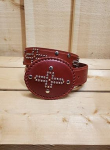 Red Leather Women's Belt by Iron Horse