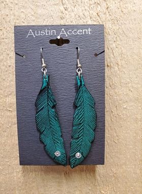 Leather Feather Earrings by Austin Accents