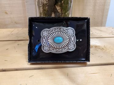 Teal and Floral Buckle by Blazin Roxx®
