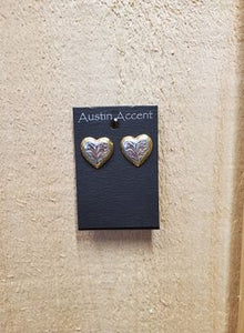 Gold & Silver Heart Earrings by Austin Accents