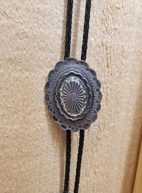 Oval Antique Concho Bolo Tie