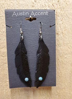 Leather Feather Earrings by Austin Accents