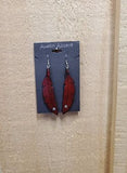 Leather Feather Earrings by Austin Accents