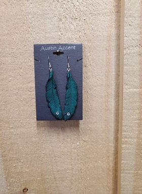 Leather Feather Earrings by Austin Accents
