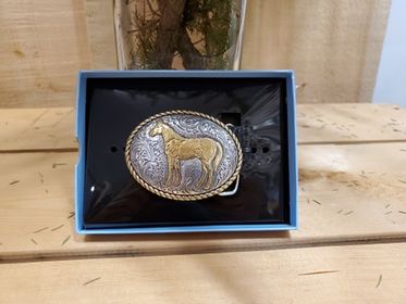 Small Oval Horse Buckle by Nocona