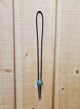 Teal Oval Stone Bolo Tie