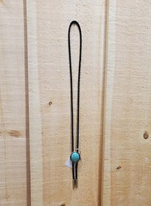 Teal Oval Stone Bolo Tie