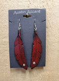 Leather Feather Earrings by Austin Accents