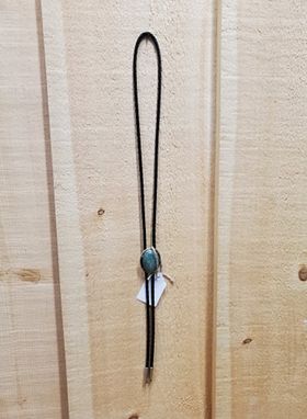 Green Oval Stone Bolo Tie