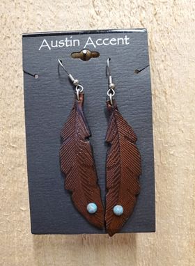 Leather Feather Earrings by Austin Accents