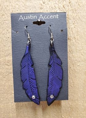 Leather Feather Earrings by Austin Accents