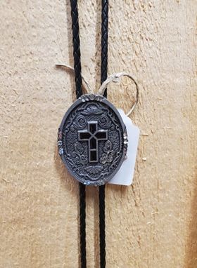 Antique Oval Cross Bolo Tie