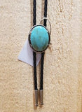 Teal Oval Stone Bolo Tie
