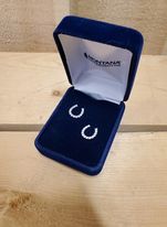 Small Crystal Horseshoe Earrings by Montana Silversmiths