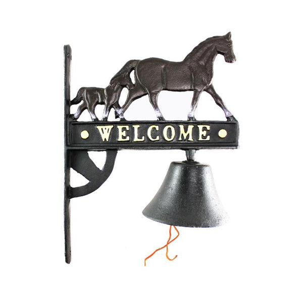 Cast Iron 'Welcome' Horse Bell by Koppers®