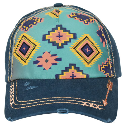 Teal Aztec Low Profile Ball Cap by Catchfly®