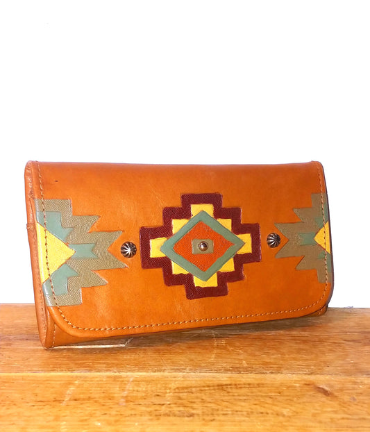 Genuine Leather Aztec Wallet by American West