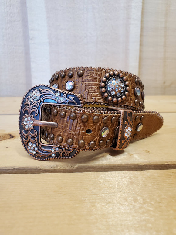 Brown Blingy Youth Belt by Angel Ranch