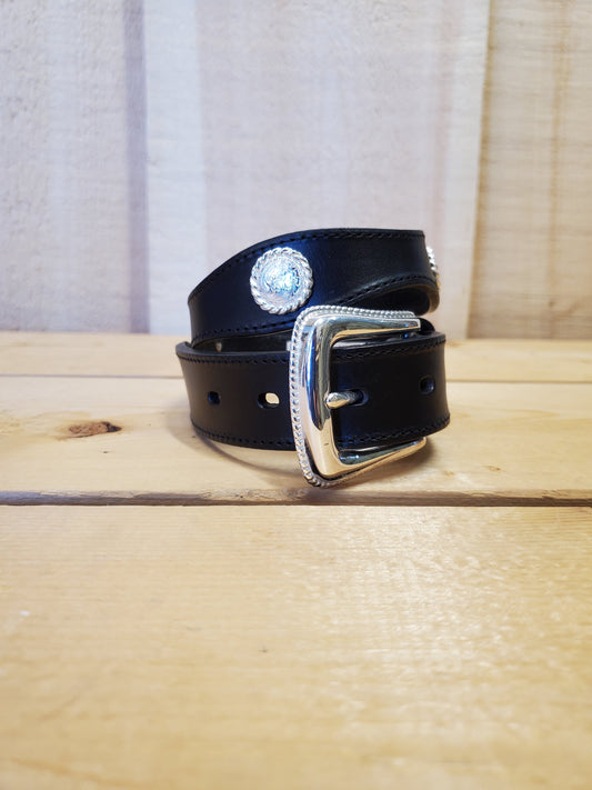 Black Scalloped & Concho Youth Belt by Nocona