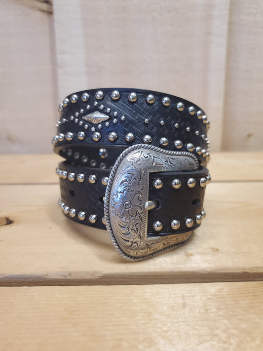 'Hardware' Black Youth Belt by Nocona