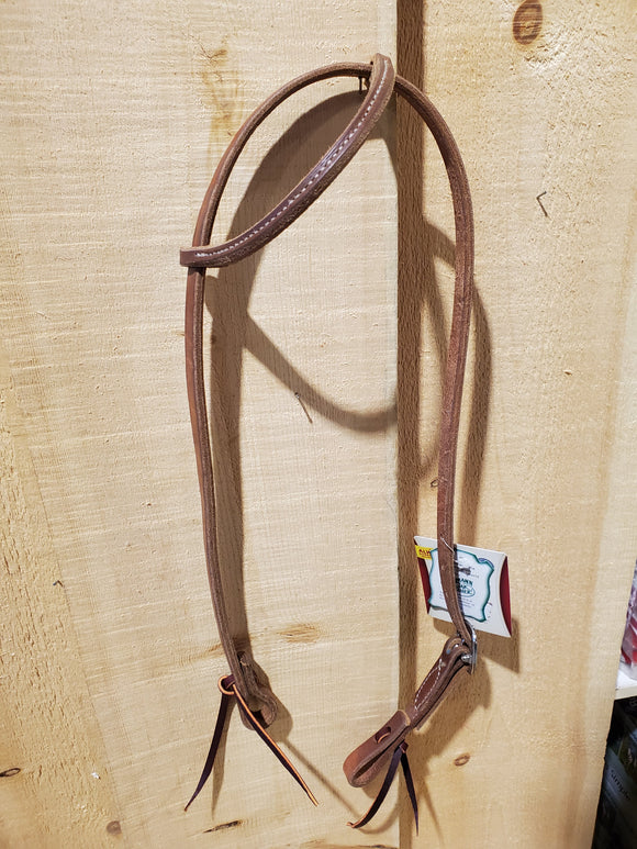 ProTack™ Oiled Harness Leather Sliding Ear Headstall by Weaver®
