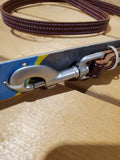 Leather Dog Leash with Purple Stitch by Terrain D.O.G.