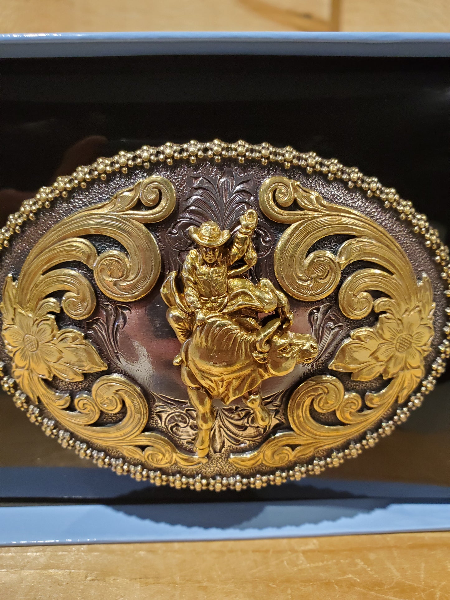 Antique 'Golden Bull Rider' Belt Buckle by Nocona®