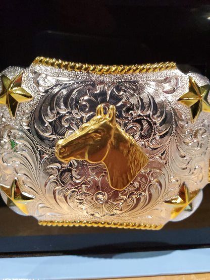 Small Stars & Horsehead Belt Buckle by Nocona®