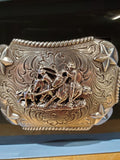 Small Team Roping & Stars Belt Buckle by Nocona®