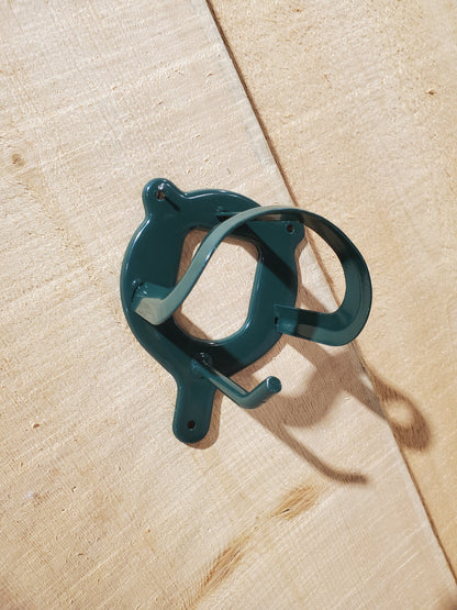 a dark green bridle hook