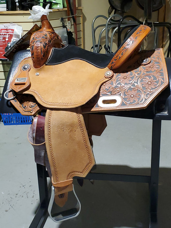 Floral Tooled Barrel Saddle by Circle Y®