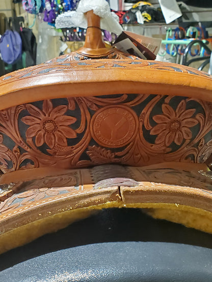 Floral Tooled Barrel Saddle by Circle Y®