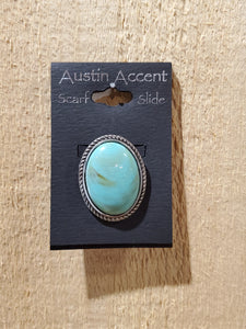 Turquoise Oval Stone Scarf Slide by Austin Accents®