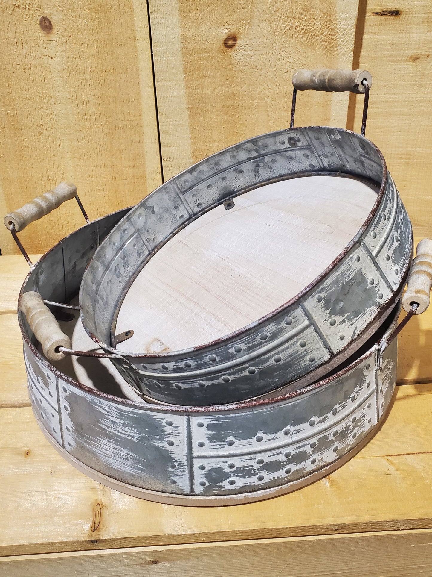 Round Farmhouse Trays Set of Two by Koppers®