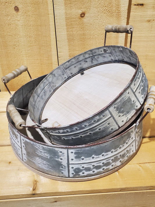 Round Farmhouse Trays Set of Two by Koppers®