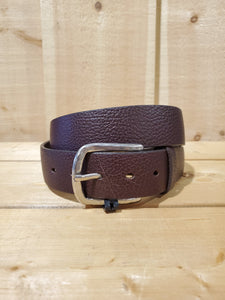 Brown 'Bison' Leather Men's Belt