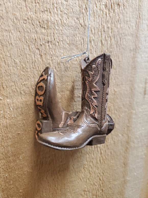 Pair Of Brown 'Cowboy' Boots Tree Ornament