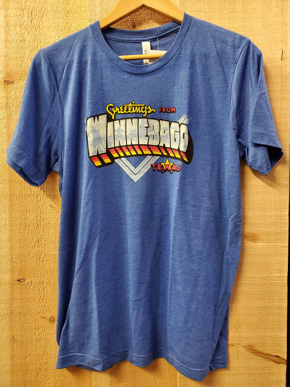 'Winnebago Post Card' Heather Blue T-Shirt by Dale Brisby™