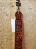 Two Tone Floral Tooled Leather Guitar Strap by 3D®